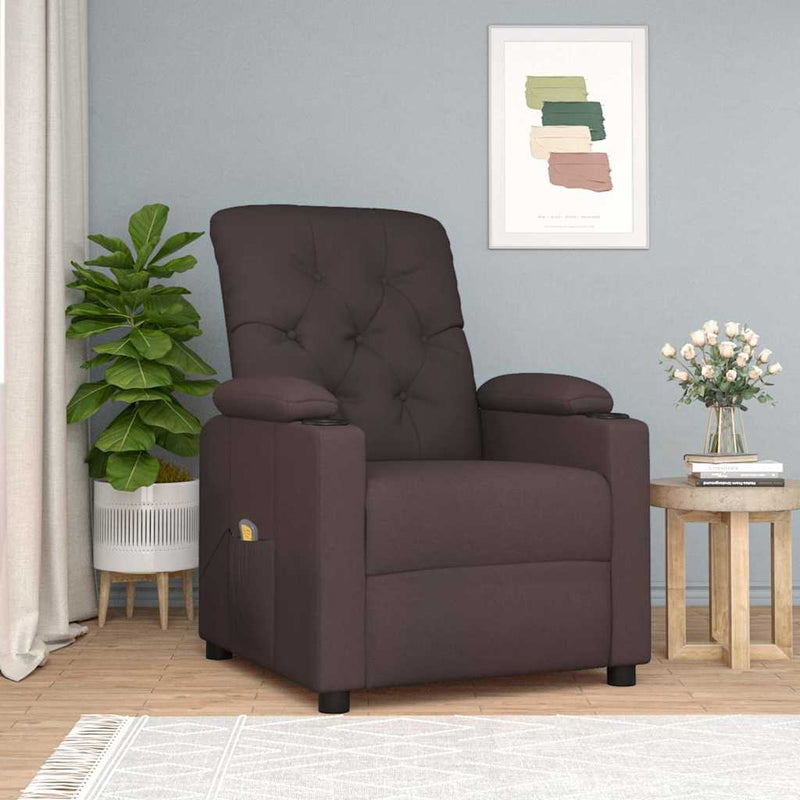 Fotoliu de masaj, maro închis, material textil