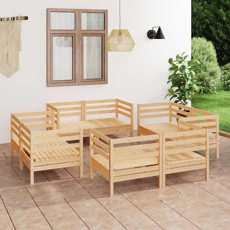 Set mobilier de grădină, 8 piese, lemn masiv de pin