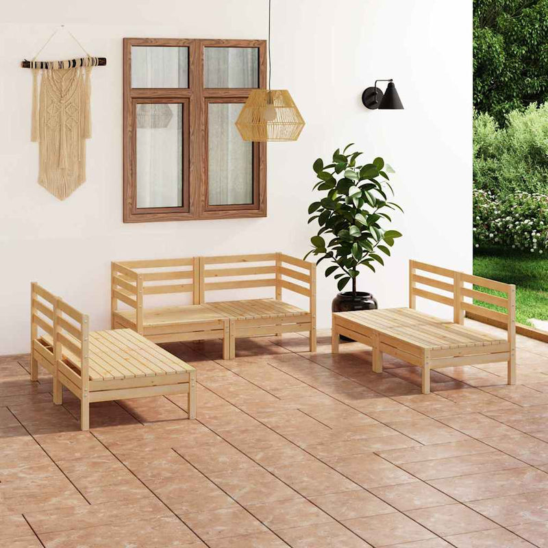 Set mobilier de grădină, 6 piese, lemn masiv de pin