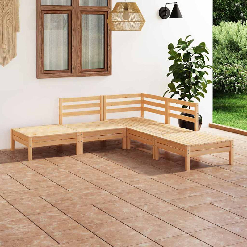 Set mobilier de grădină, 5 piese, lemn masiv de pin