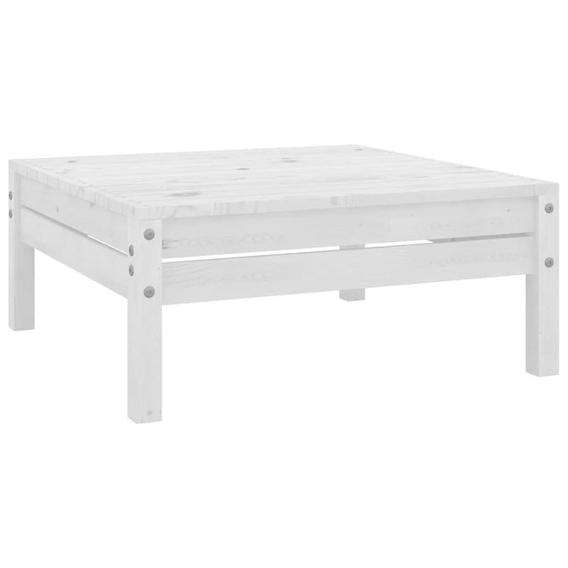 Set mobilier de grădină, 10 piese, alb, lemn masiv de pin