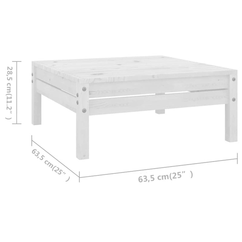 Set mobilier de grădină, 8 piese, alb, lemn masiv de pin