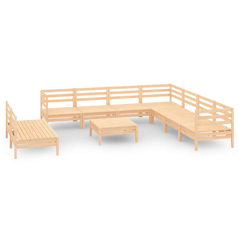 Set mobilier de grădină, 10 piese, lemn masiv de pin
