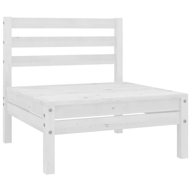 Set mobilier de grădină, 6 piese, alb, lemn masiv de pin