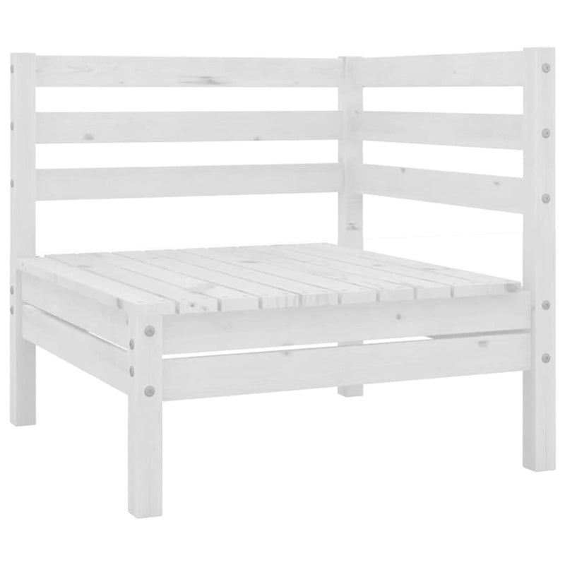 Set mobilier de grădină, 6 piese, alb, lemn masiv de pin