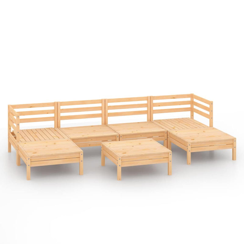 Set mobilier de grădină, 7 piese, lemn masiv de pin