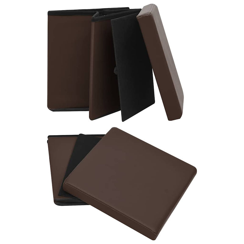 Taburet de depozitare pliabil, maro, PVC