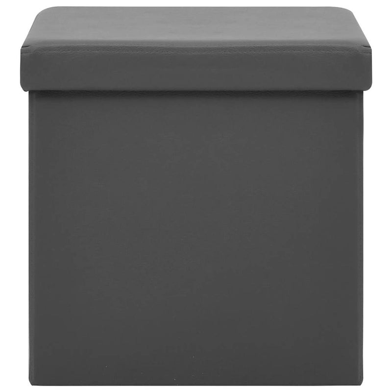 Taburet de depozitare pliabil, gri, PVC