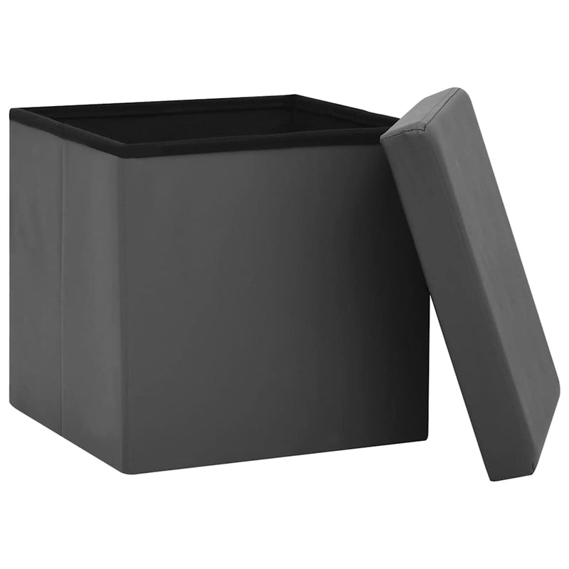 Taburet de depozitare pliabil, gri, PVC