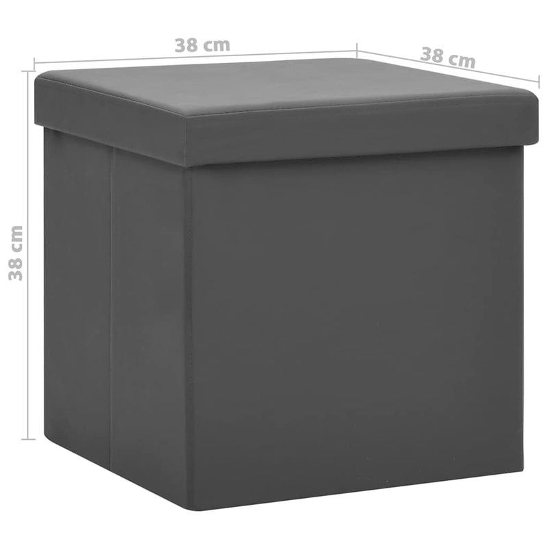 Taburet de depozitare pliabil, gri, PVC