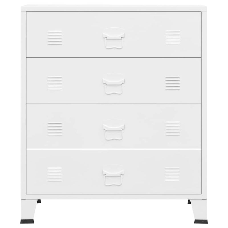Dulap cu sertare industrial, alb, 78x40x93 cm, metal