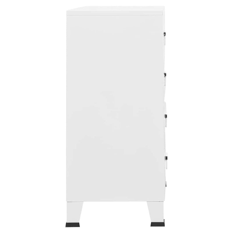 Dulap cu sertare industrial, alb, 78x40x93 cm, metal