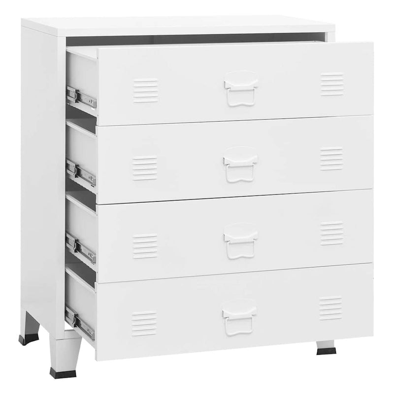 Dulap cu sertare industrial, alb, 78x40x93 cm, metal