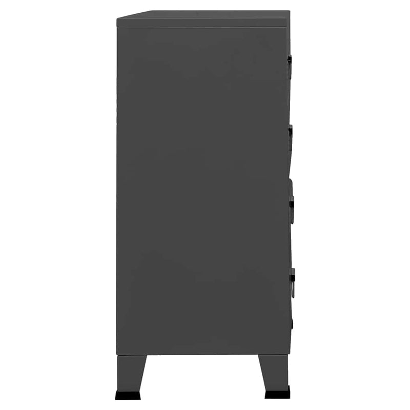 Dulap cu sertare industrial, antracit, 78x40x93 cm, metal