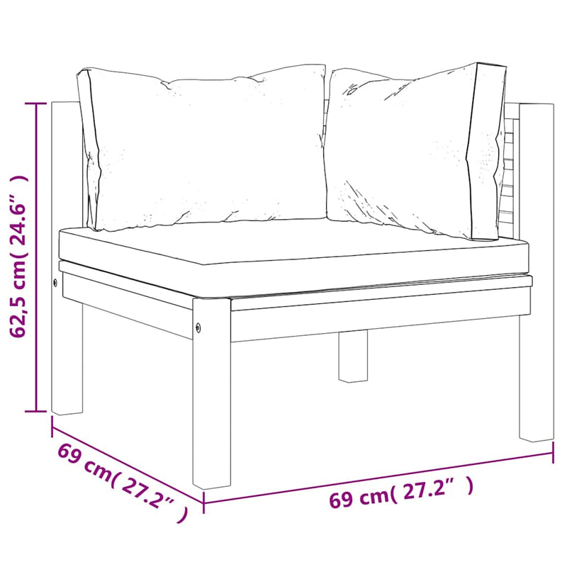 Set mobilier de grădină cu perne, 5 piese, lemn masiv acacia