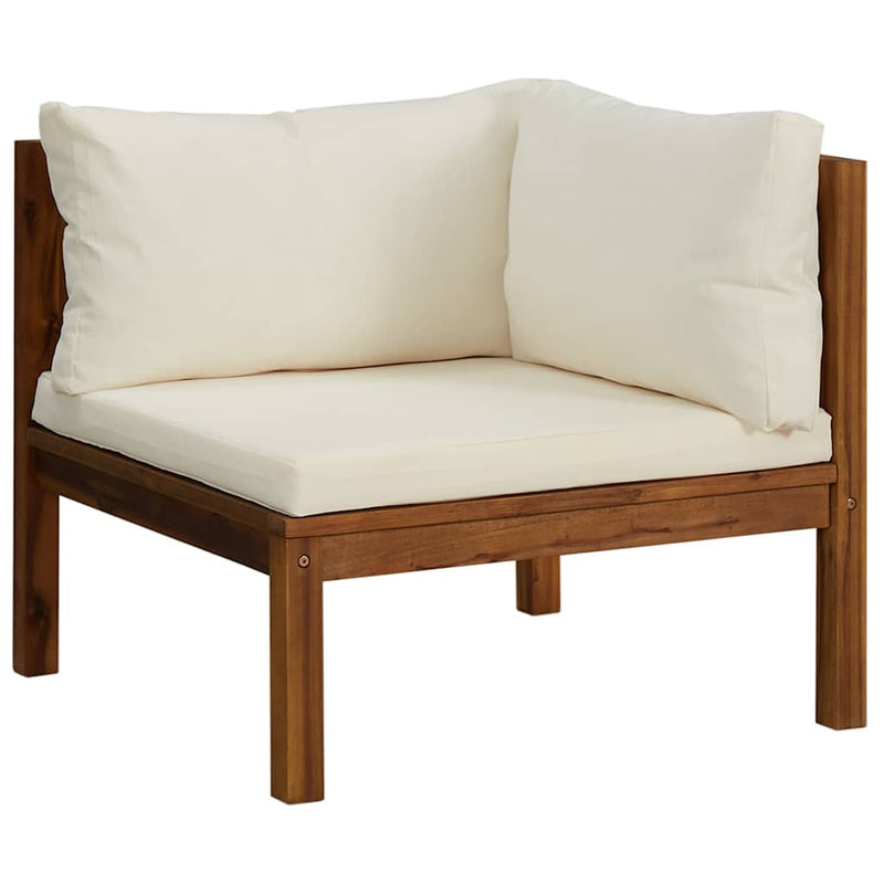 Set mobilier grădină cu perne crem 10 piese lemn masiv acacia