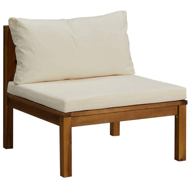 Set mobilier grădină cu perne crem 10 piese lemn masiv acacia