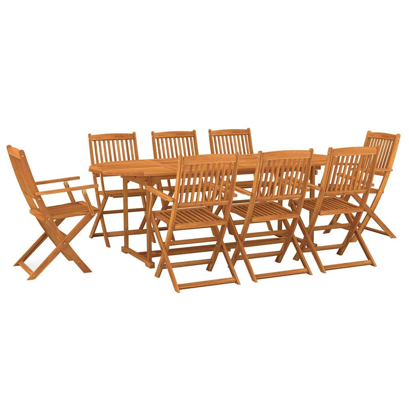 Set mobilier de grădină 9 piese 220x90x75 cm, lemn masiv acacia