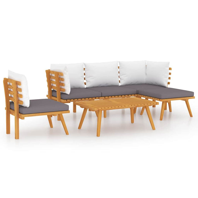 Set mobilier de grădină cu perne, 6 piese, lemn masiv acacia