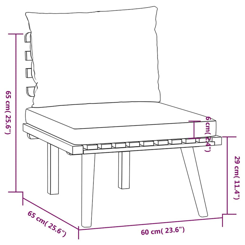 Set mobilier de grădină cu perne, 6 piese, lemn masiv acacia