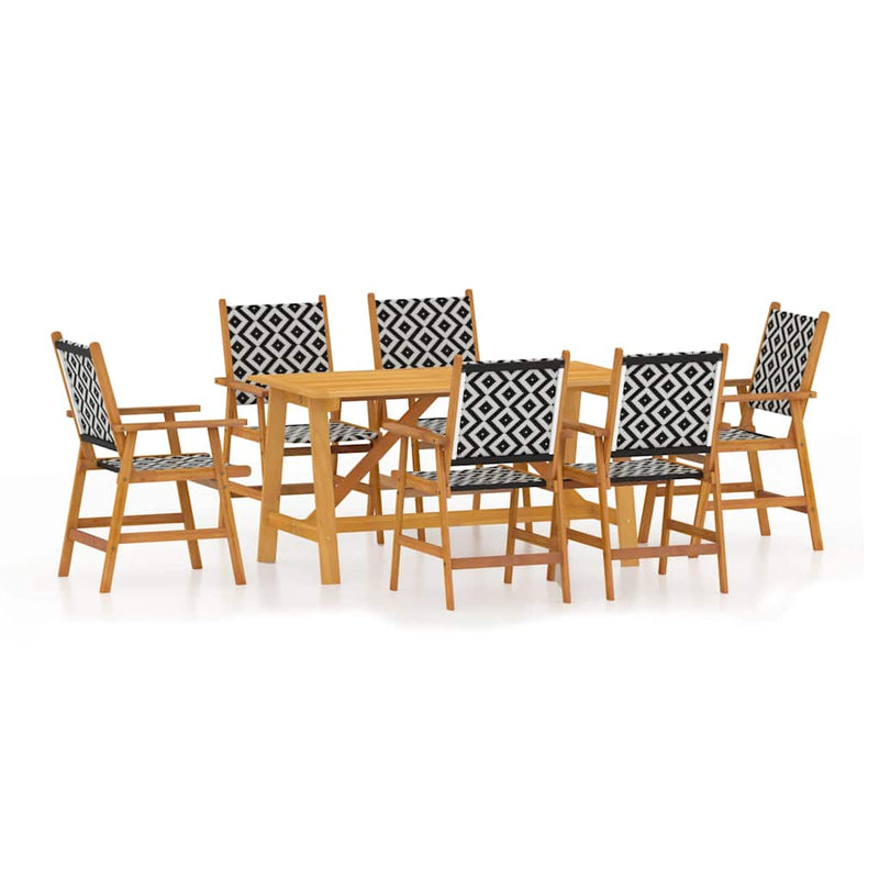 Set mobilier de grădină, 7 piese, lemn masiv de acacia