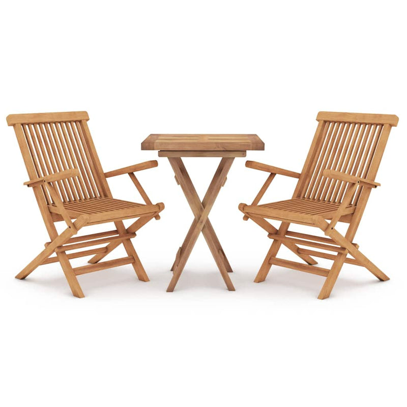 Set mobilier de grădină, 3 piese, lemn masiv de tec