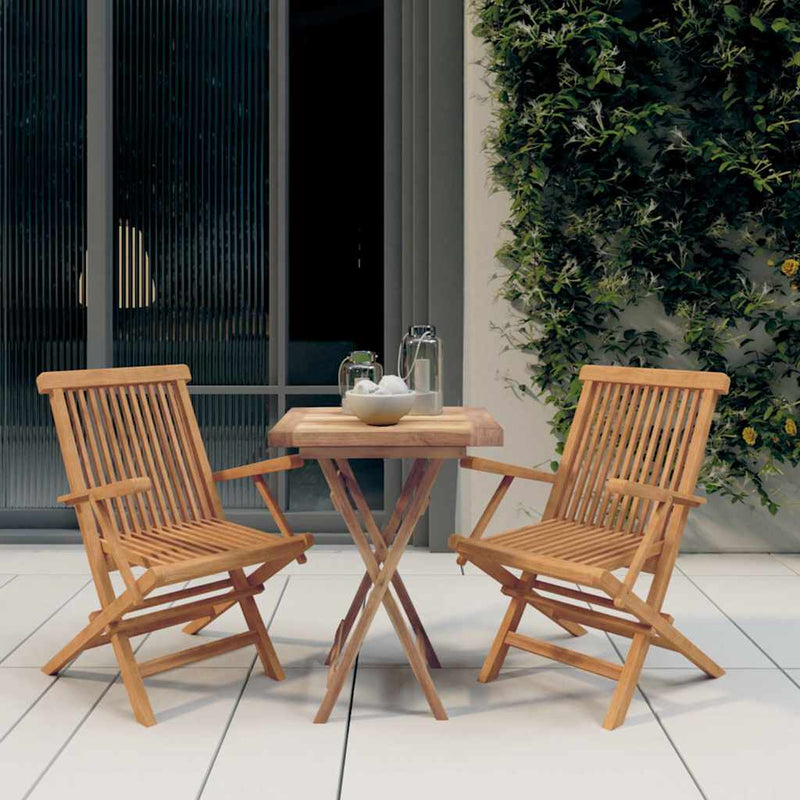 Set mobilier de grădină, 3 piese, lemn masiv de tec