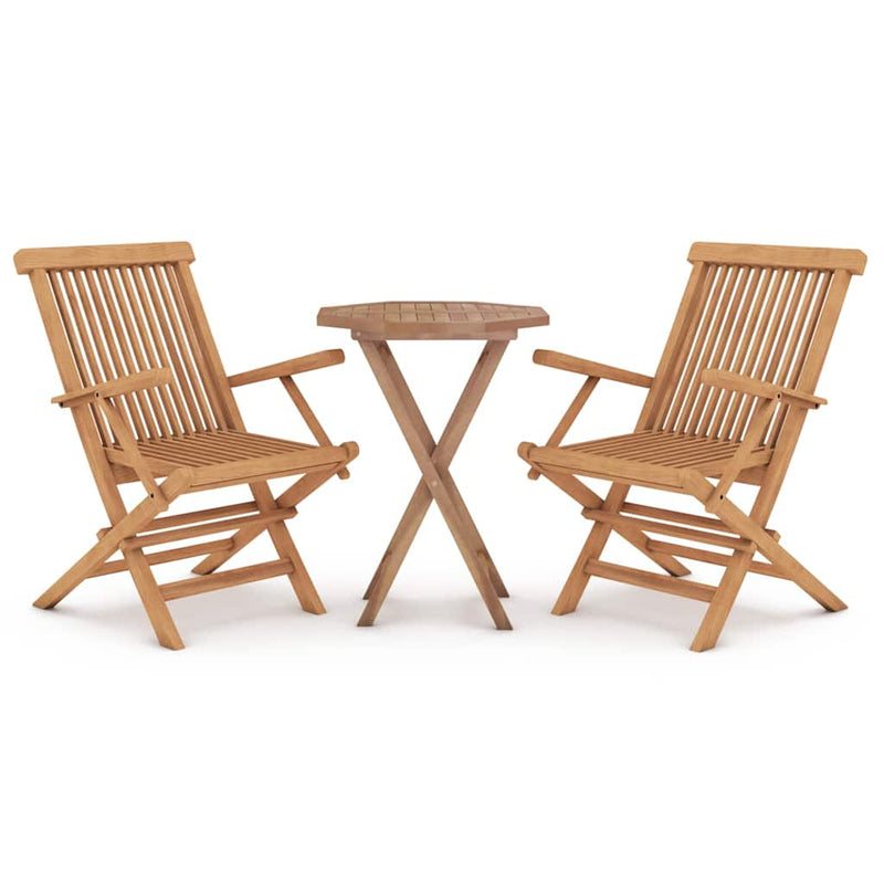 Set mobilier de grădină, 3 piese, lemn masiv de tec