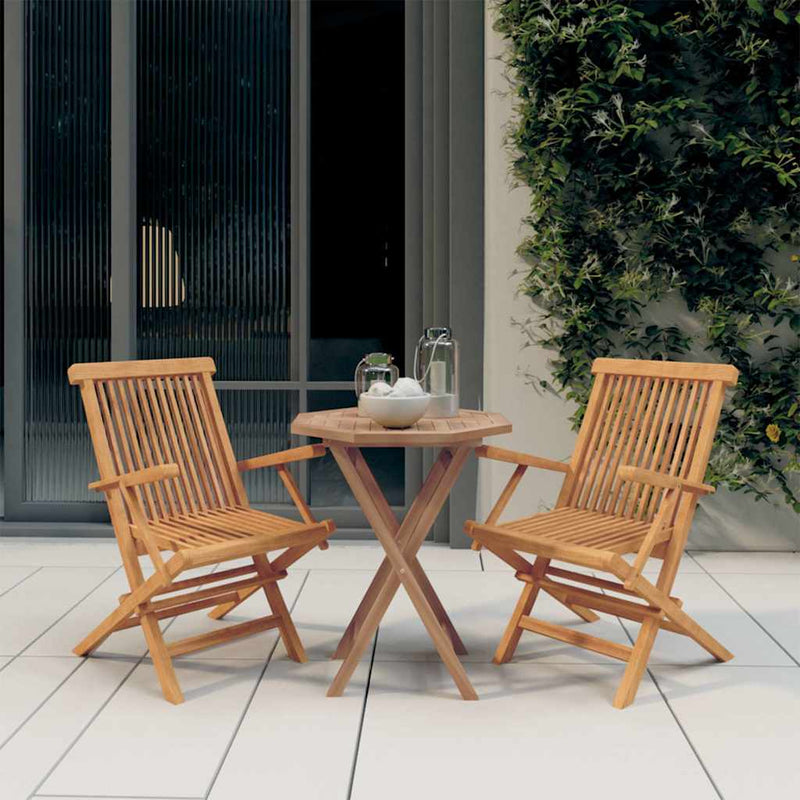Set mobilier de grădină, 3 piese, lemn masiv de tec