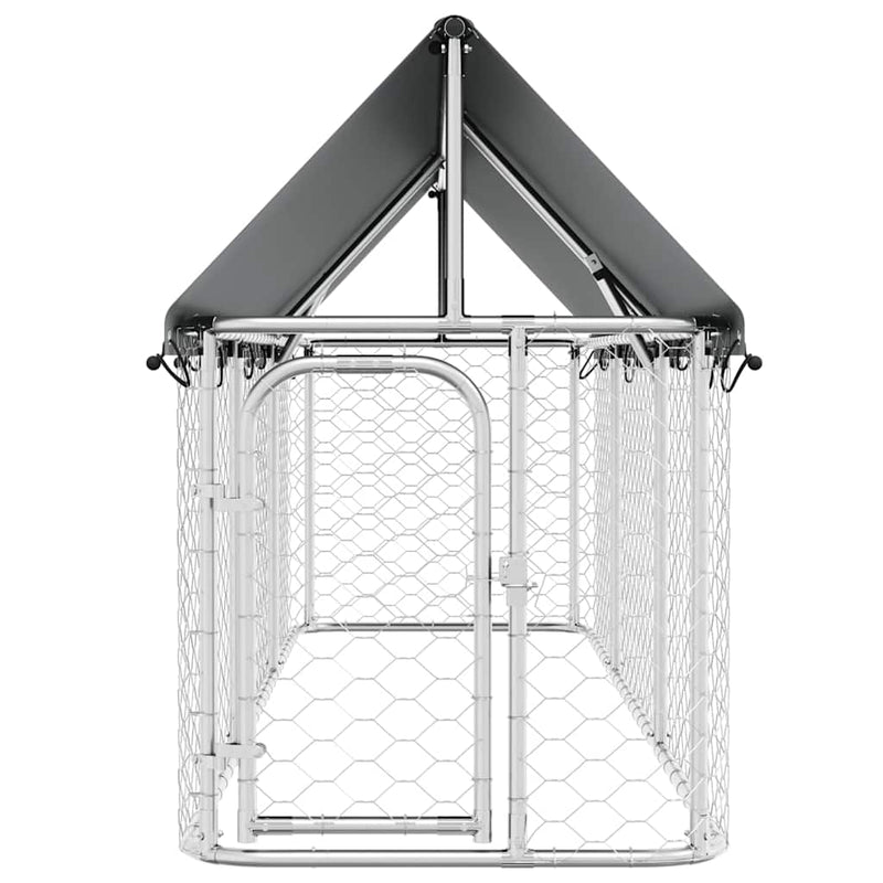Padoc pentru câini de exterior, cu acoperiș, 400x100x150 cm