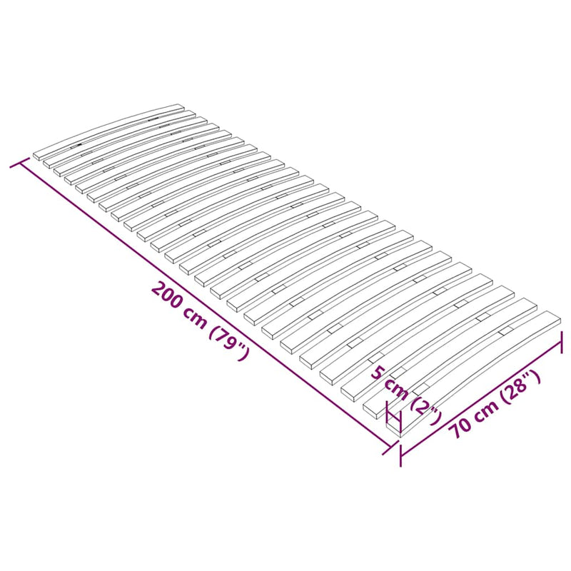 Somieră de pat cu 24 de șipci 70x200 cm