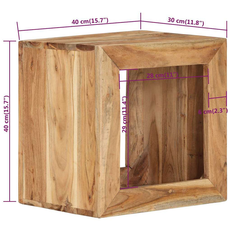 Taburet, 40x30x40 cm, lemn masiv de acacia