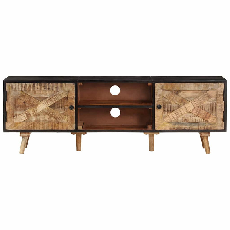 Comodă TV, 140x30x46 cm, lemn mango nefinisat/lemn masiv acacia