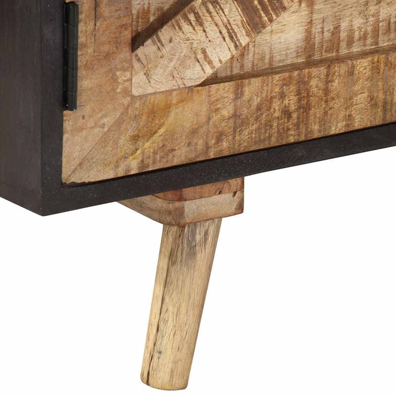 Comodă TV, 140x30x46 cm, lemn mango nefinisat/lemn masiv acacia