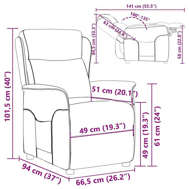 Fotoliu recliner Crem Poliester