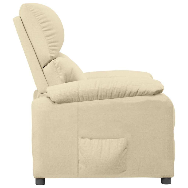 Fotoliu rabatabil, crem, material textil