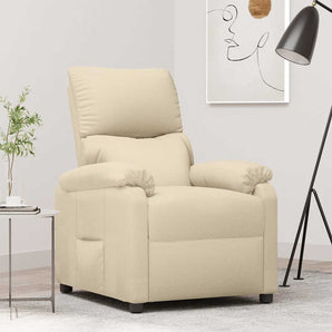 Fotoliu rabatabil, crem, material textil