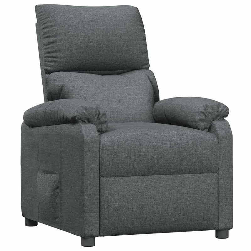 Fotoliu rabatabil, gri închis, material textil