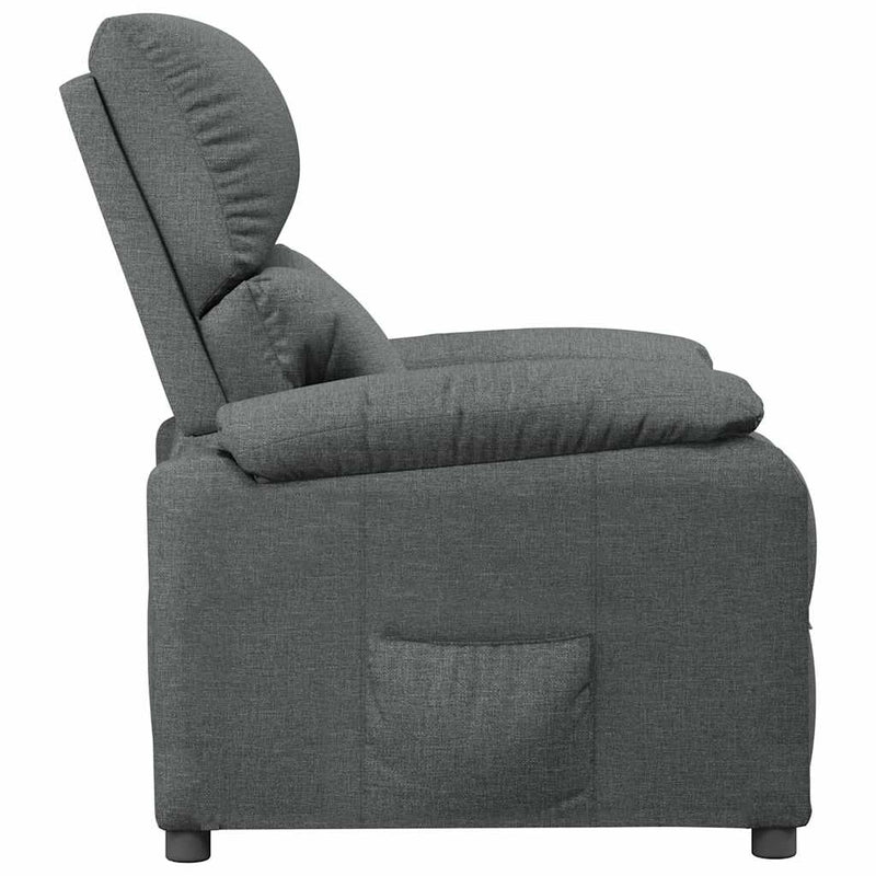 Fotoliu rabatabil, gri închis, material textil