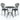 Set mobilier bistro, 3 piese, negru, aluminiu turnat