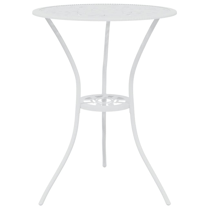 Set mobilier bistro, 3 piese, alb, aluminiu turnat