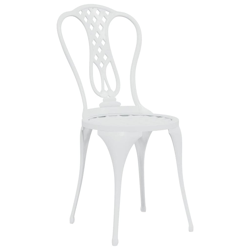 Set mobilier bistro, 3 piese, alb, aluminiu turnat