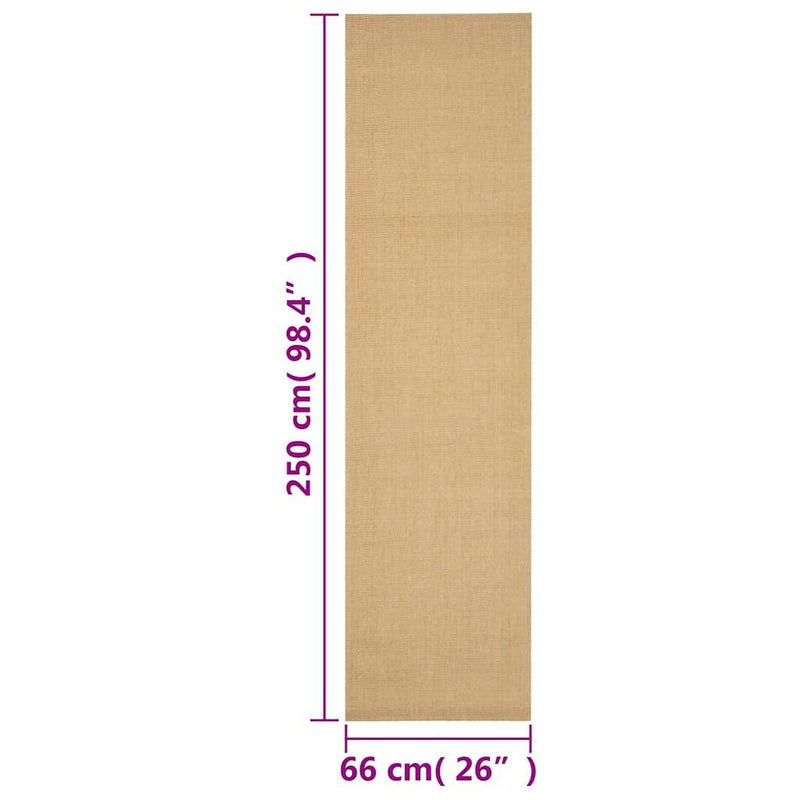 Covor din sisal, natural, 66x250 cm