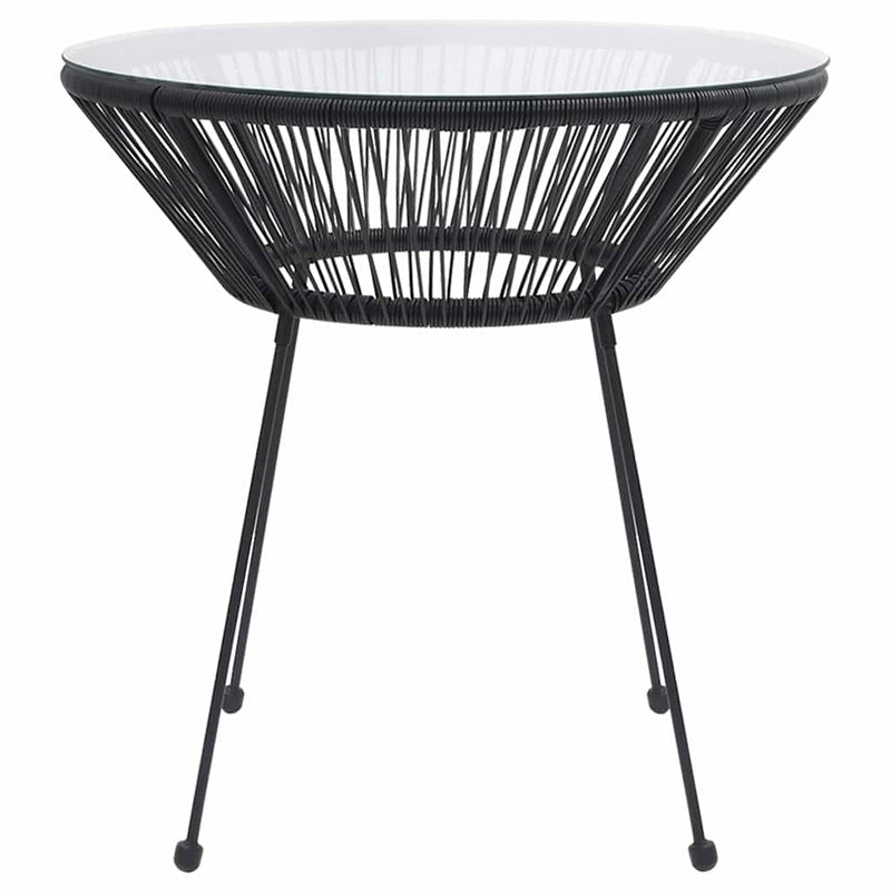 Set de mobilier pentru grădină, 3 piese, negru