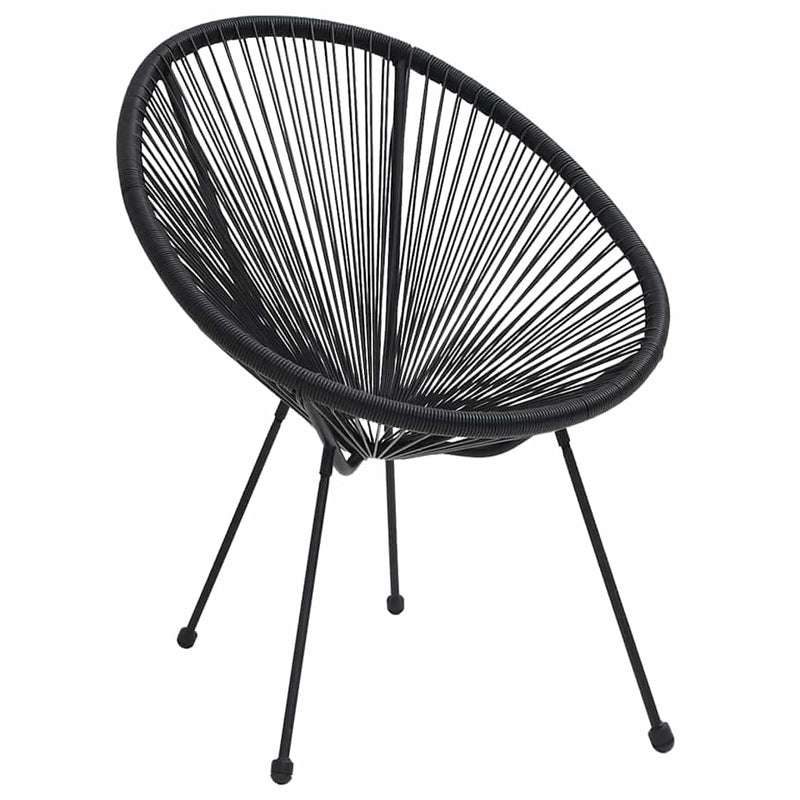 Set de mobilier pentru grădină, 3 piese, negru