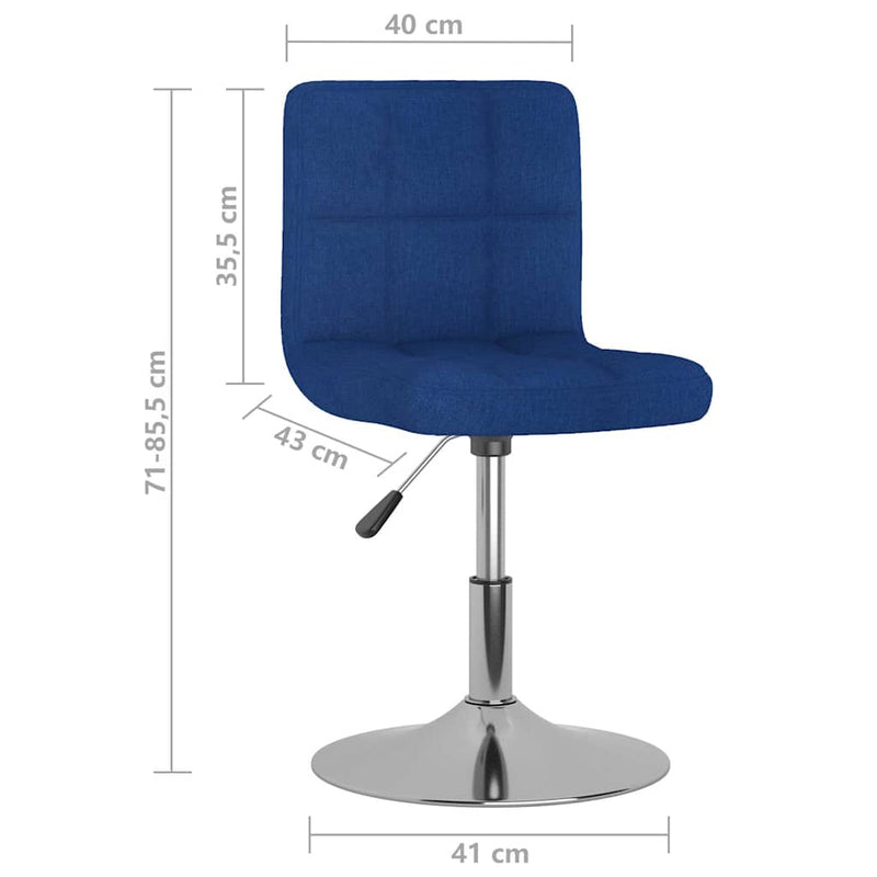 Scaune de sufragerie pivotante, 6 buc., albastru, textil