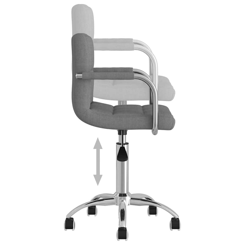 Scaun de bucătărie pivotant, gri deschis, material textil