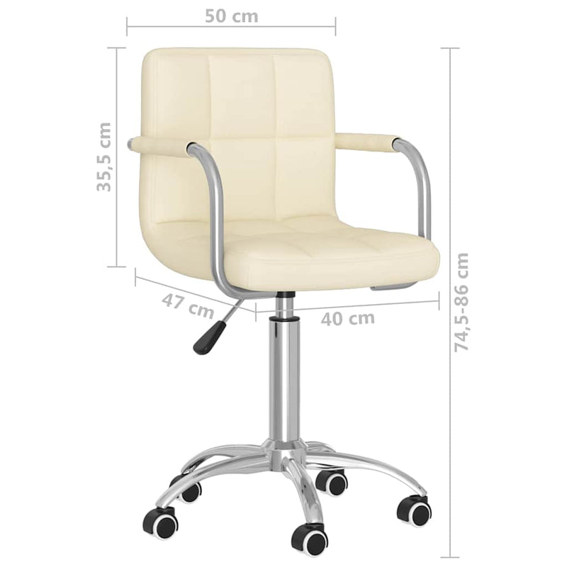 Scaun de bucătărie pivotant, crem, material textil