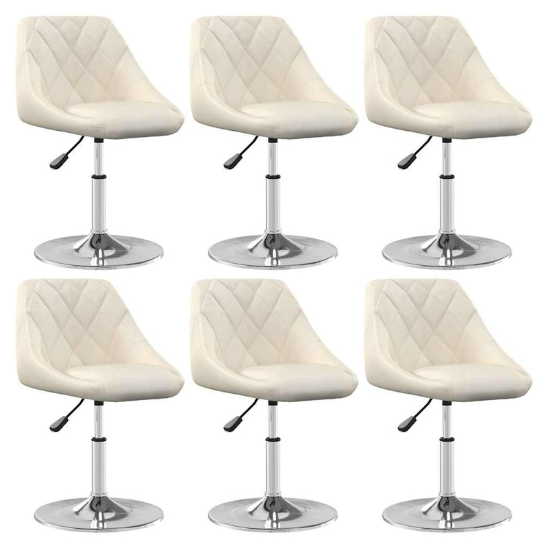 Scaune de sufragerie pivotante 6 buc, crem, catifea