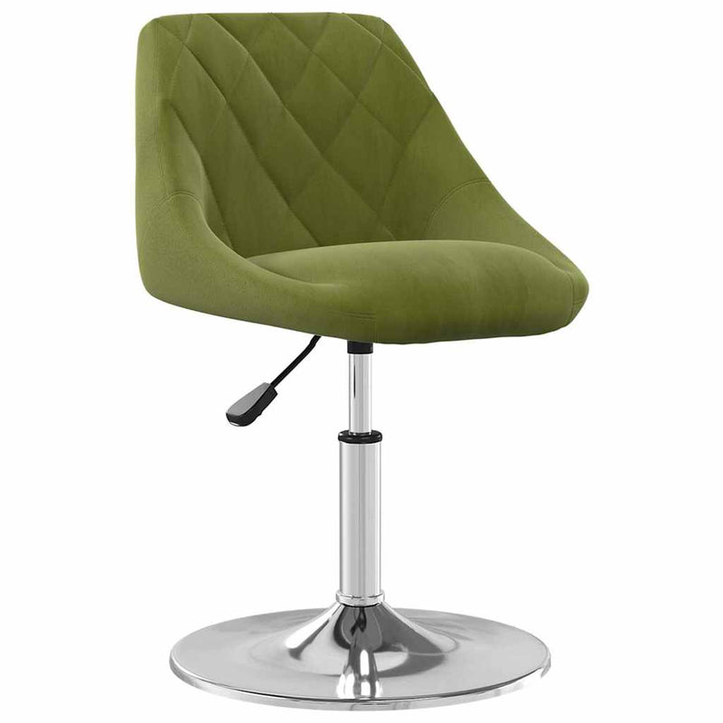 Scaune de sufragerie pivotante 6 buc, verde deschis, catifea